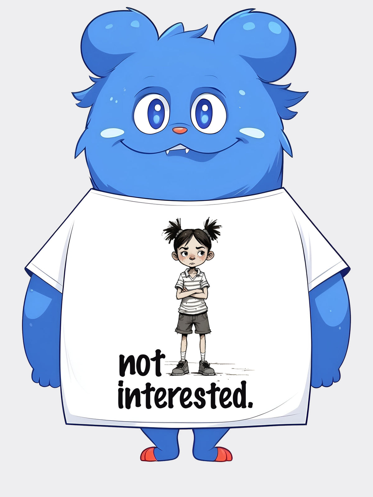Not Interested – Sarcastic Graphic Cotton Tee for Anti-Social Energy & Unbothered Vibes