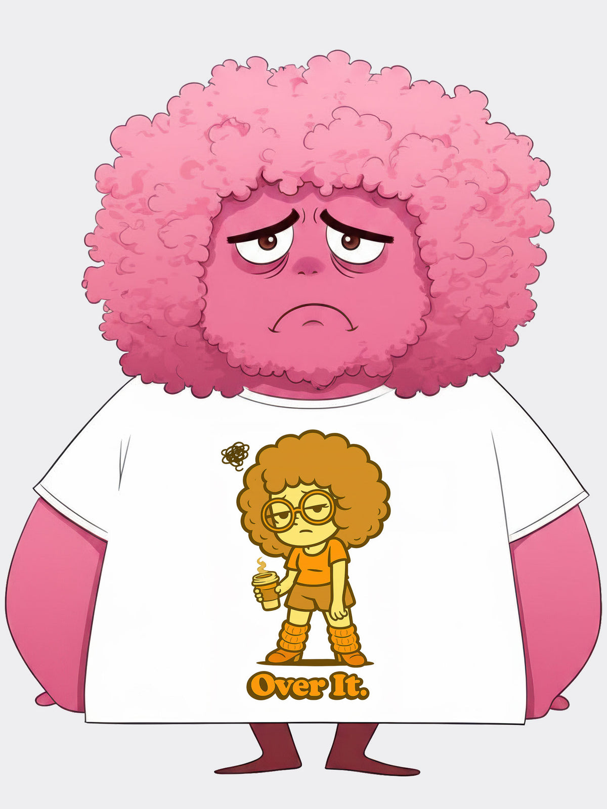 Over It – Funny Burnout Graphic Tee