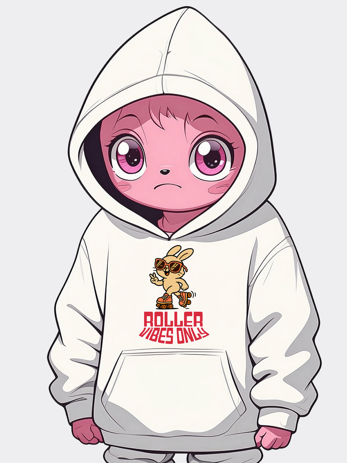 Roller Vibes Only - Graphic Print Hoodie – Fun Retro Hoodie for Chill Days & Zero Drama