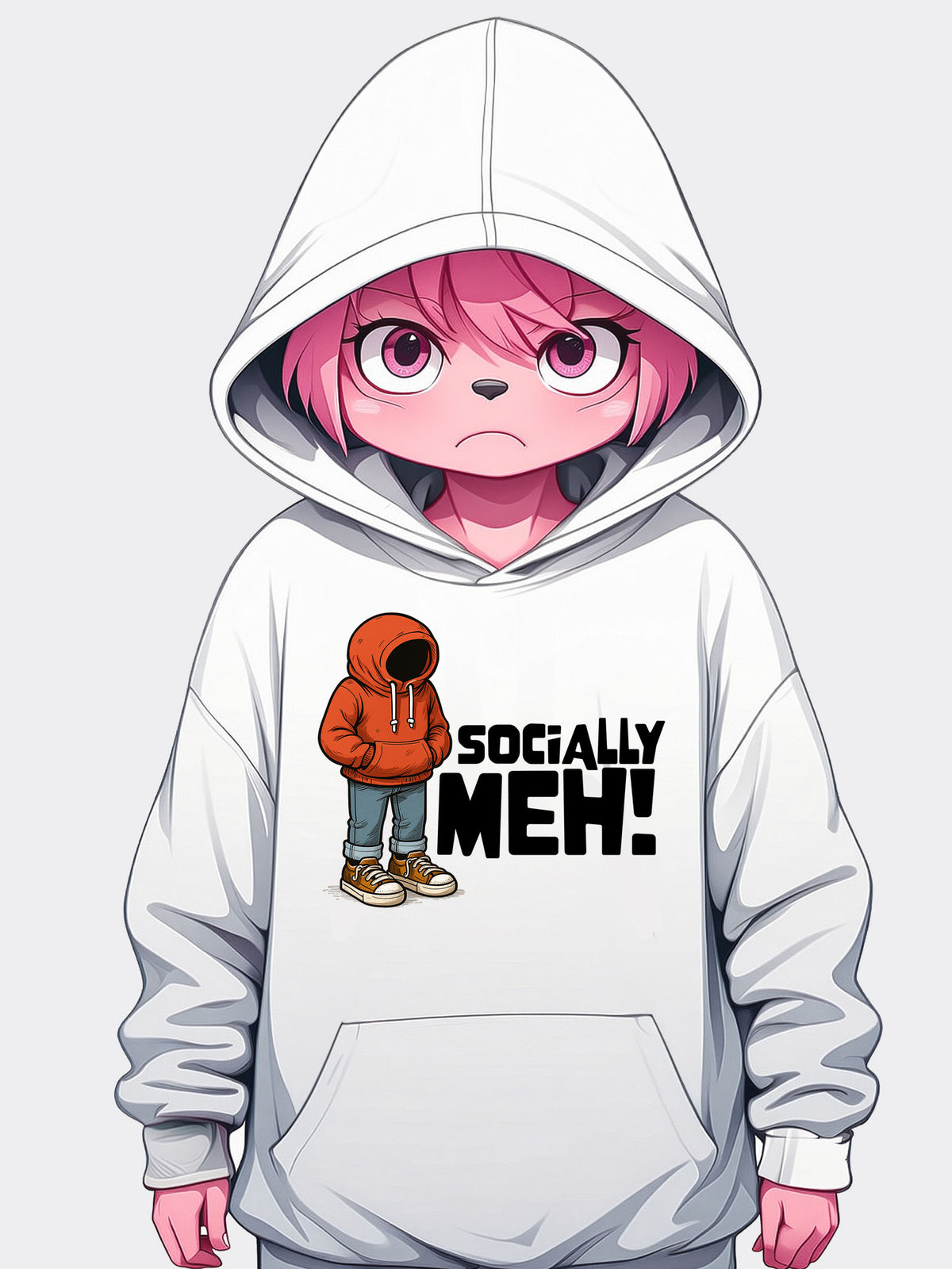 Socially Meh! – Funny Sarcastic Hoodie for the Selectively Social