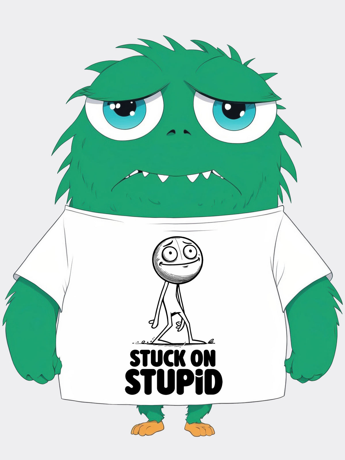 Stuck On Stupid - Funny Sarcastic Graphic Tee Self-Deprecating Humor Tee