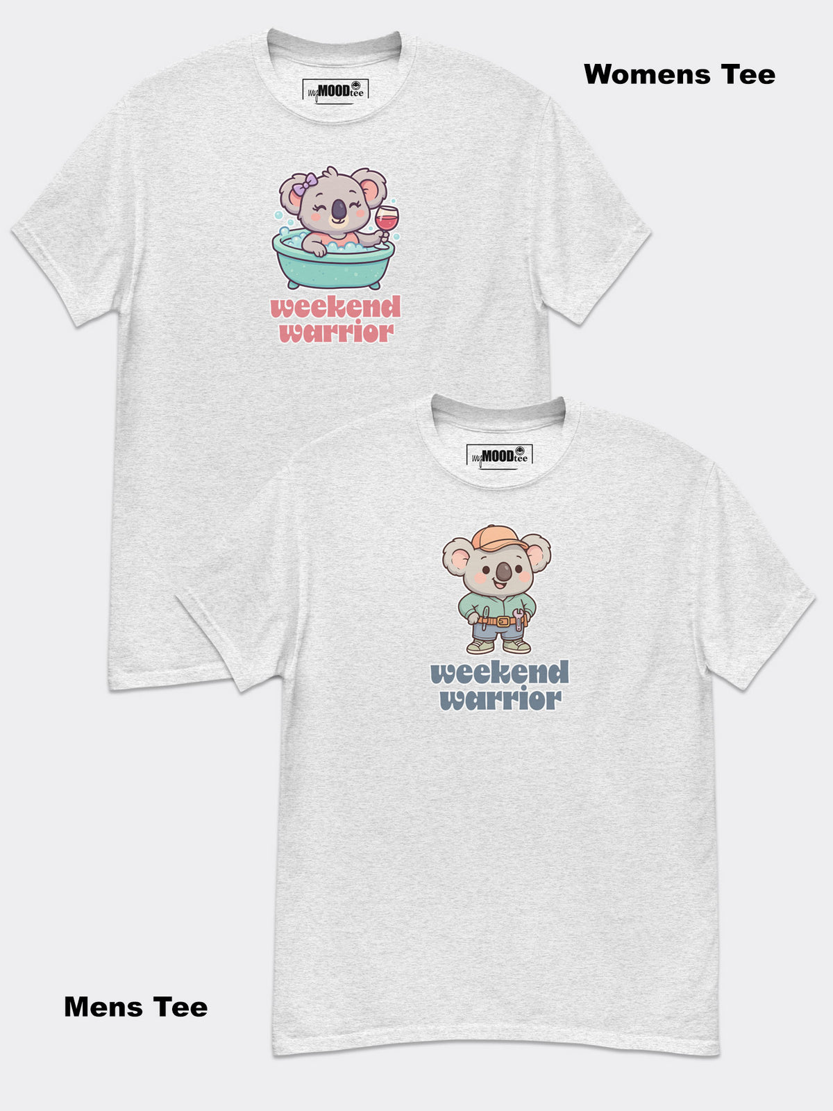 Weekend Warrior Couples T-Shirt Set – He Builds, She Rests. Love Wins