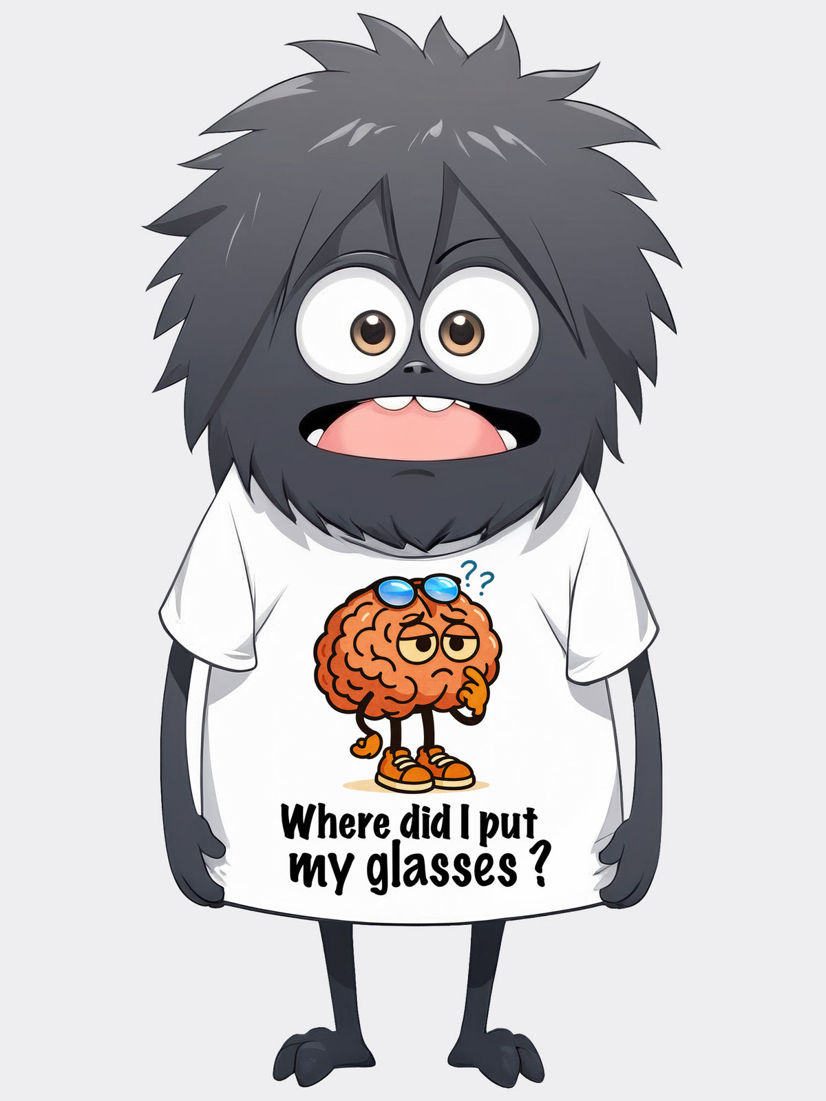 Where Did I Put My Glasses? – Funny Forgetful Brain Graphic Tee